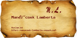 Manácsek Lamberta névjegykártya
